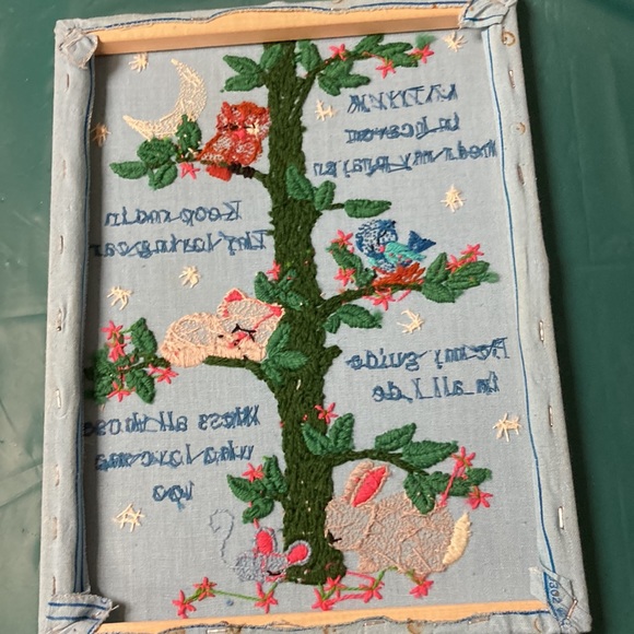 Hand-Stitched Crewel-Embroidery Picture - Picture 6 of 6